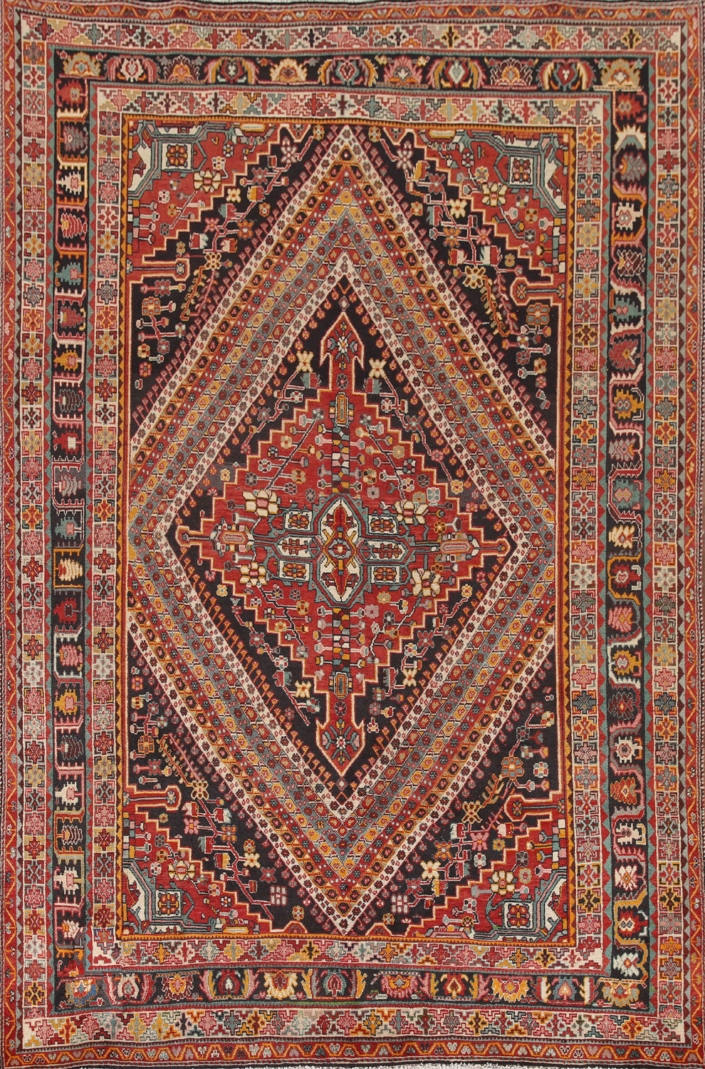 Vegetable Dye Shiraz Kashkoli Persian Area Rug 6x9