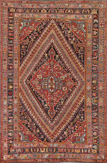 Vegetable Dye Shiraz Kashkoli Persian Area Rug 6x9