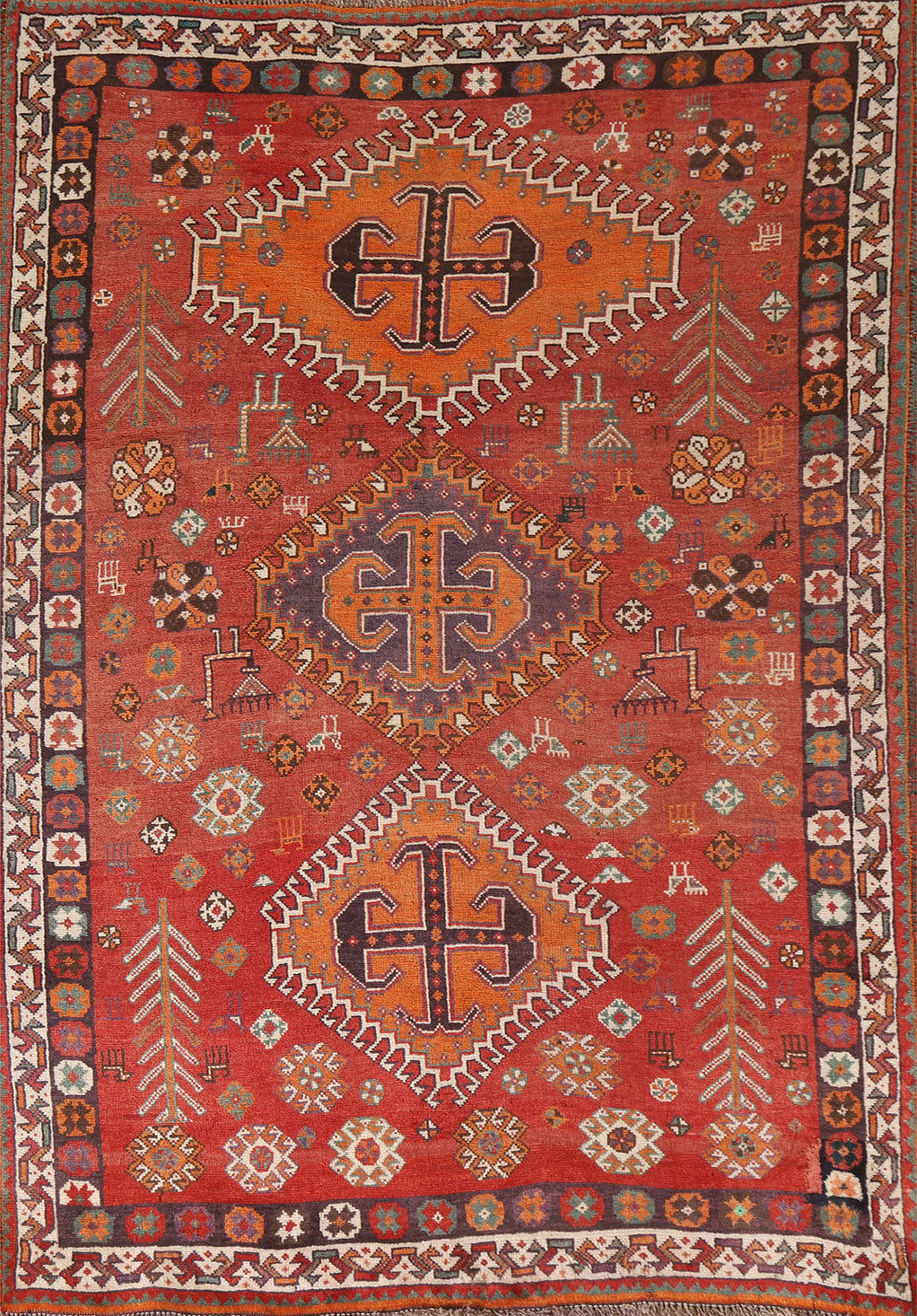 Vegetable Dye Shiraz Persian Rug 5x7