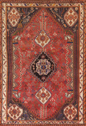 Vegetable Dye Shiraz Persian Area Rug 5x8