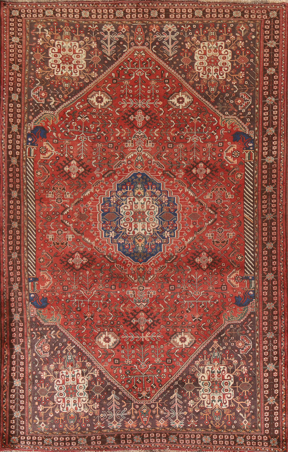 Vegetable Dye Abadeh Persian Area Rug 6x9