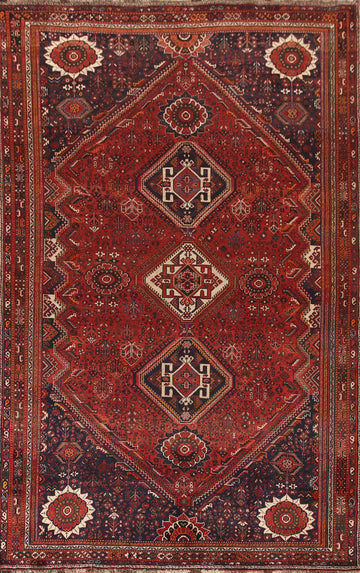 Vegetable Dye Qashqai Persian Area Rug 7x11