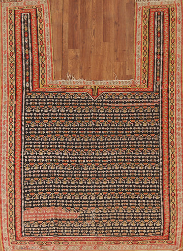 Pre-1900 Vegetable Dye Senneh Kilim Persian Rug 4x6