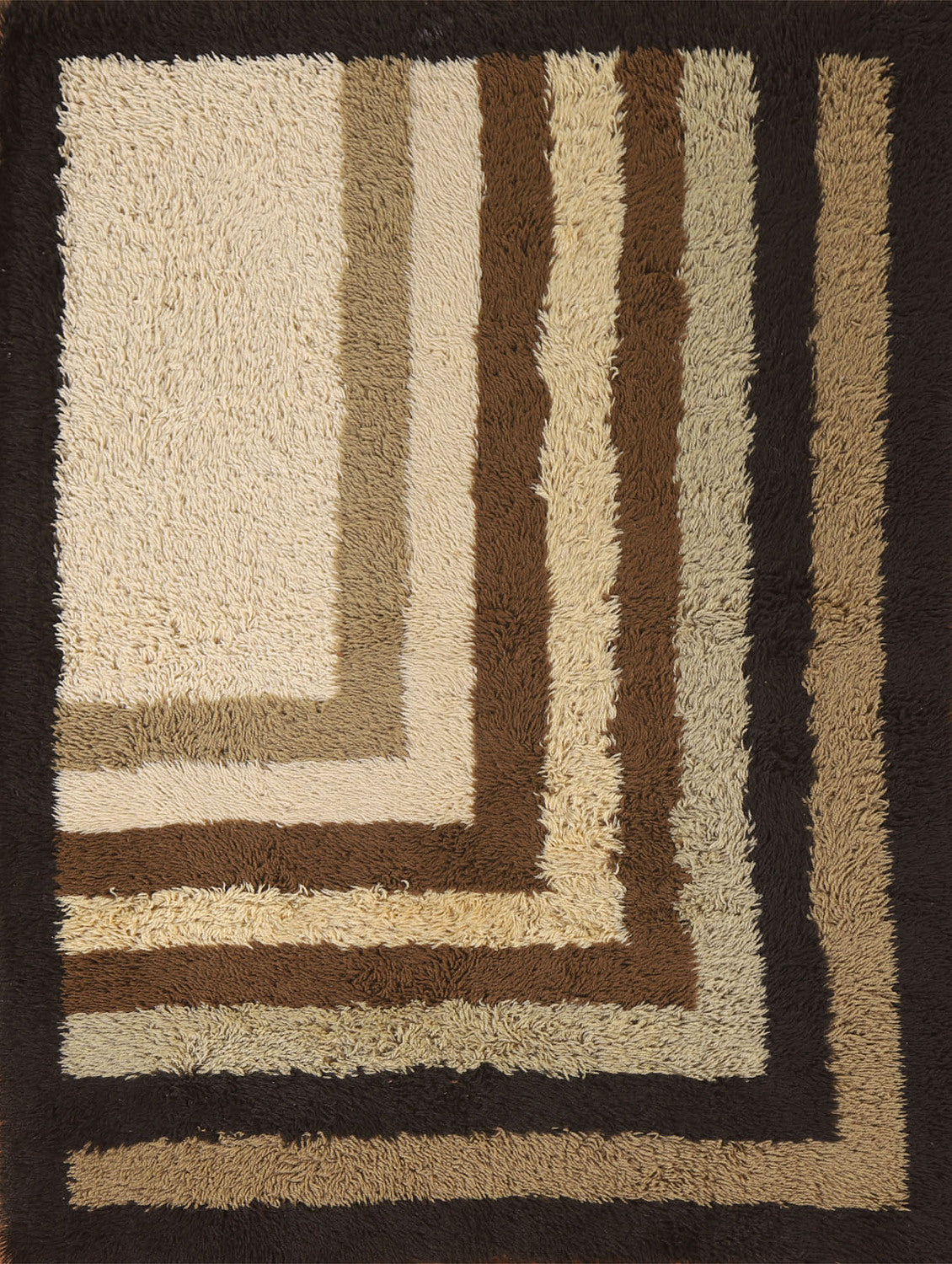 Vintage Wool Rya Oriental Rug 5x6
