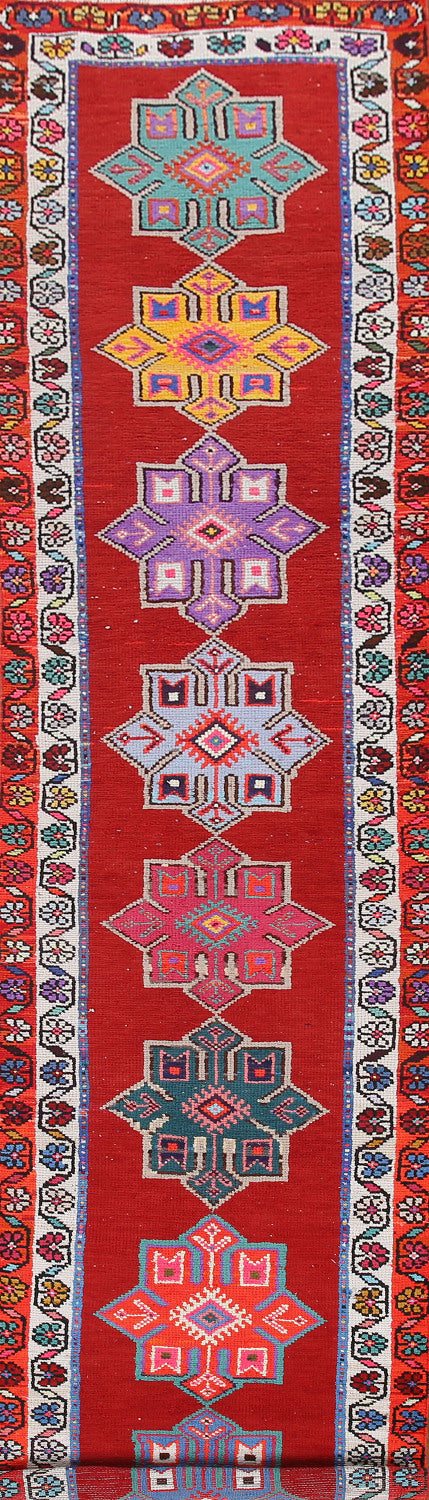 Silk Red Anatolian Turkish Runner Rug 3x13