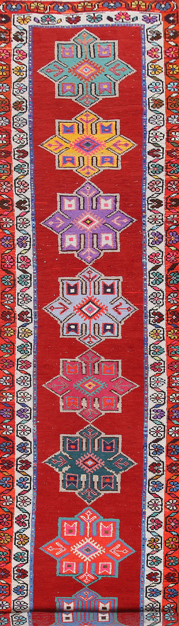 Silk Red Anatolian Turkish Runner Rug 3x13