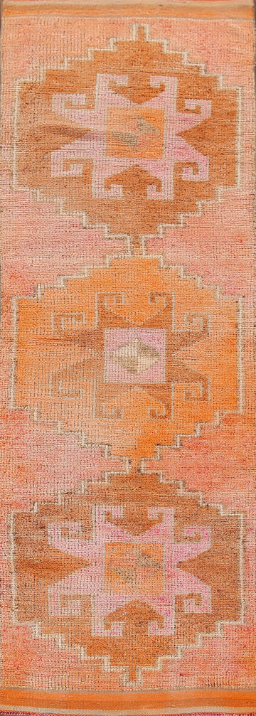 Geometric Anatolian Turkish Runner Rug 3x10