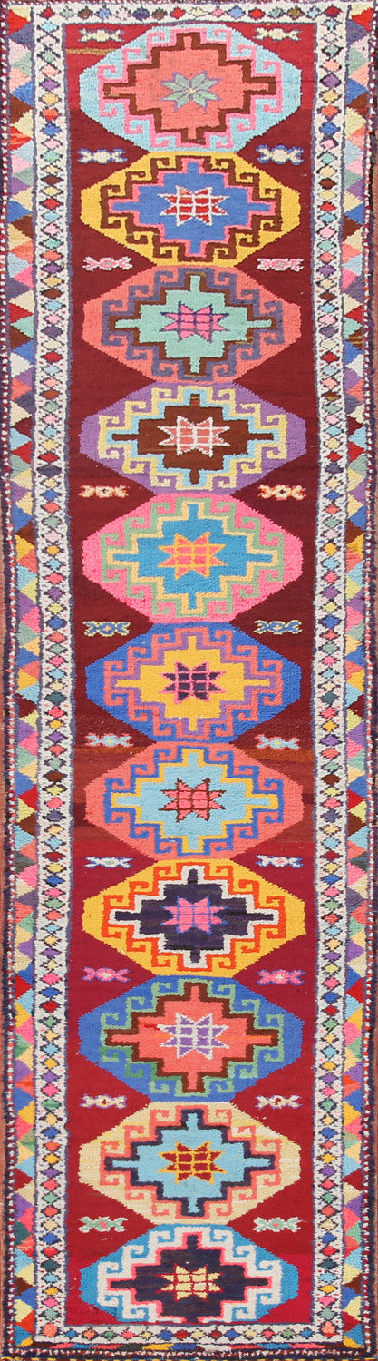 100% Silk Anatolian Turkish Runner Rug 3x13