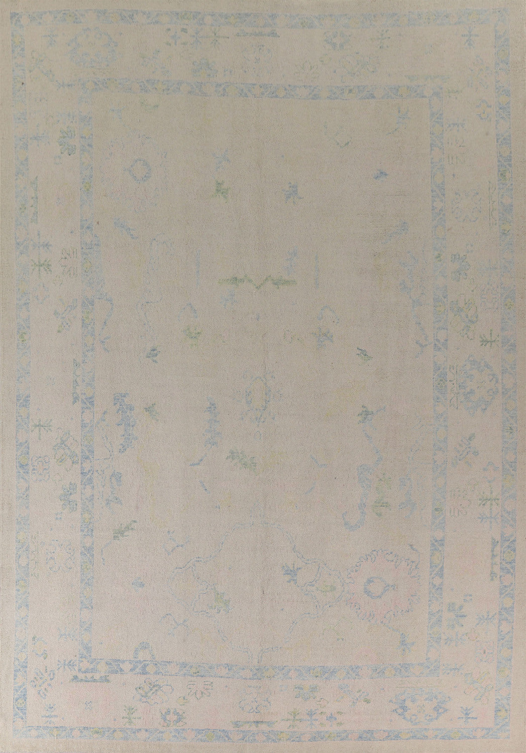 Vegetable Dye Oushak Turkish Area Rug 9x13