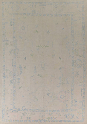 Vegetable Dye Oushak Turkish Area Rug 9x13