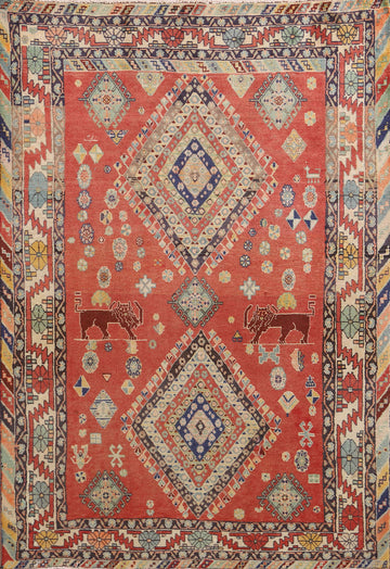 Animal Pictorial Kashkoli Persian Area Rug 5x8