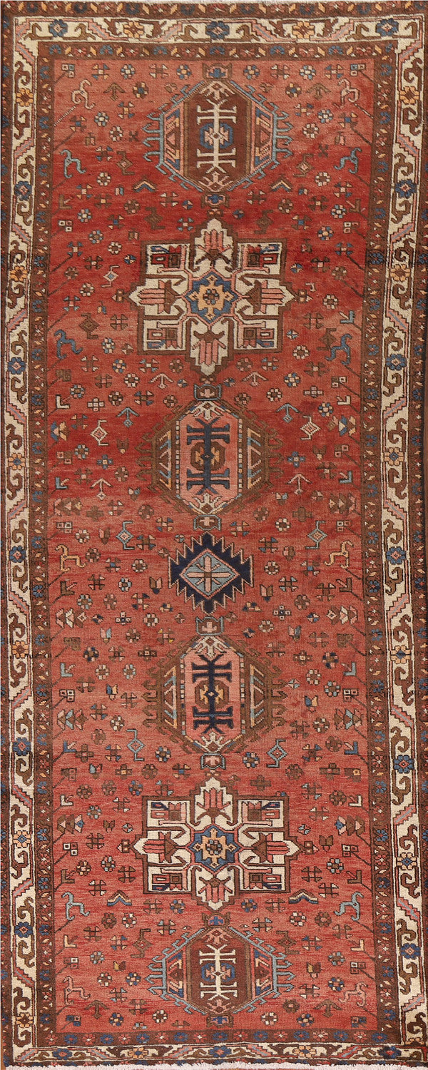 Vintage Wool Heriz Persian Runner Rug 4x11