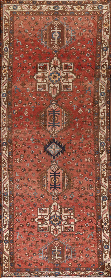 Vintage Wool Heriz Persian Runner Rug 4x11