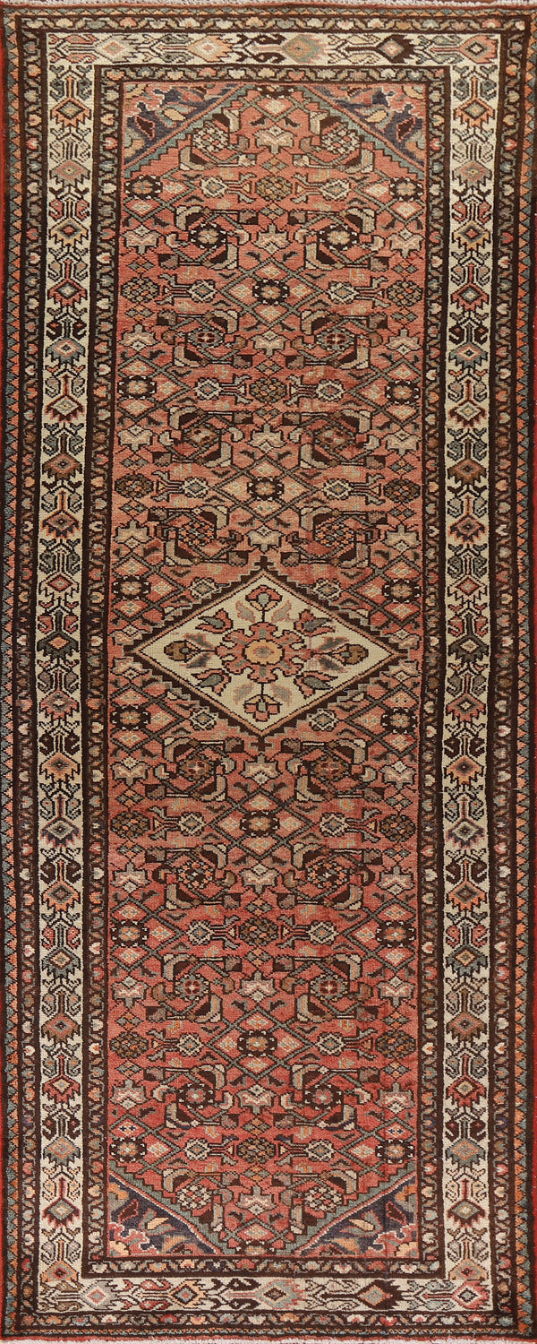 Geometric Hamedan Persian Runner Rug 4x11