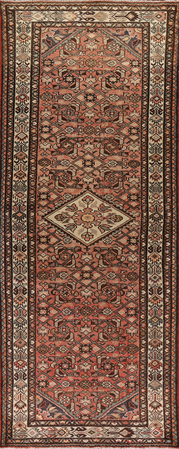 Geometric Hamedan Persian Runner Rug 4x11