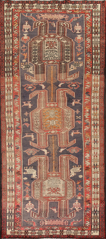 Geometric Ardebil Persian Runner Rug 4x11