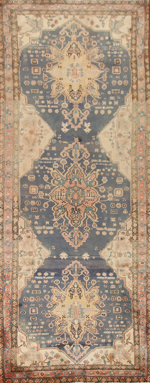 Vegetable Dye Heriz Serapi Persian Runner Rug 4x12