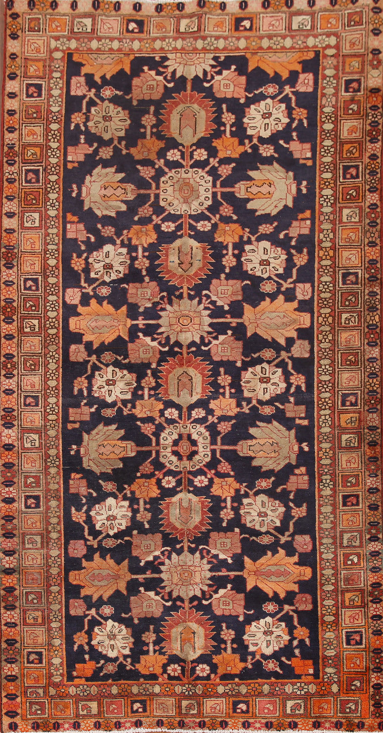 Navy Blue Ardebil Persian Living Room Rug 5x10