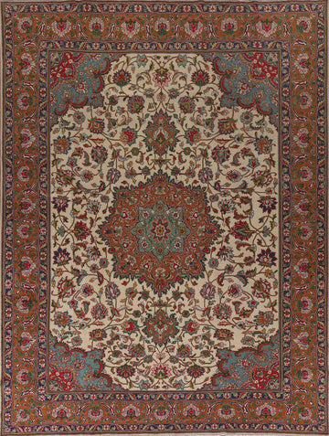 Vegetable Dye Tabriz Persian Living Room Rug 9x11