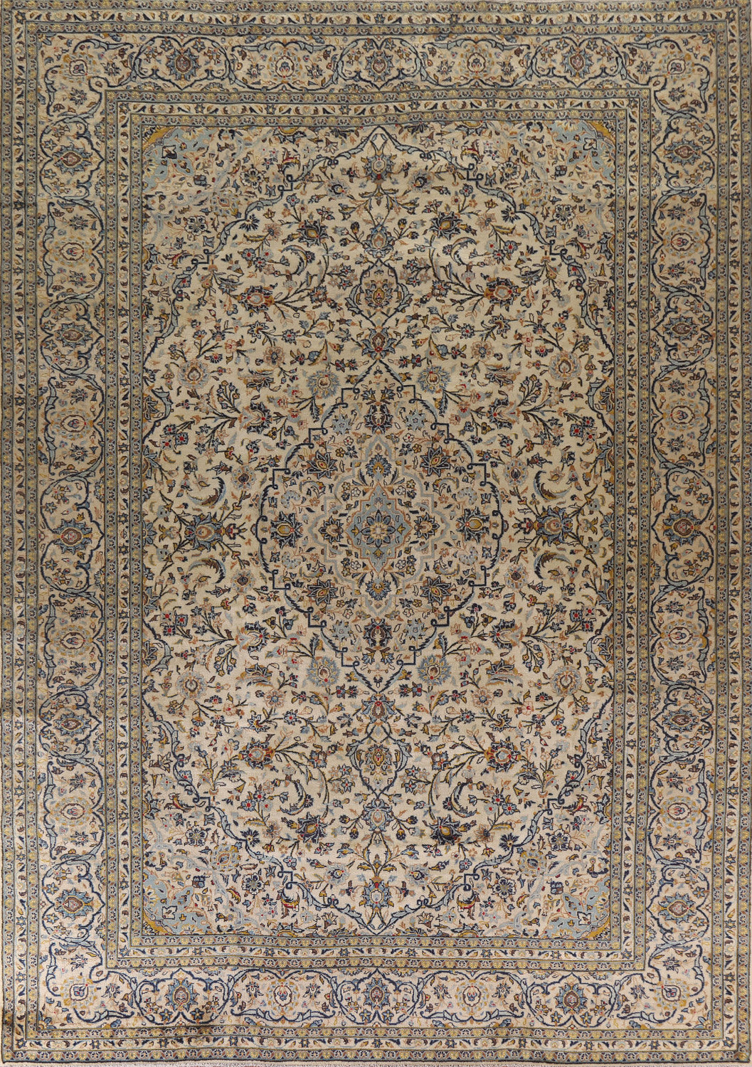 Vintage Floral Kashan Persian Area Rug 10x13