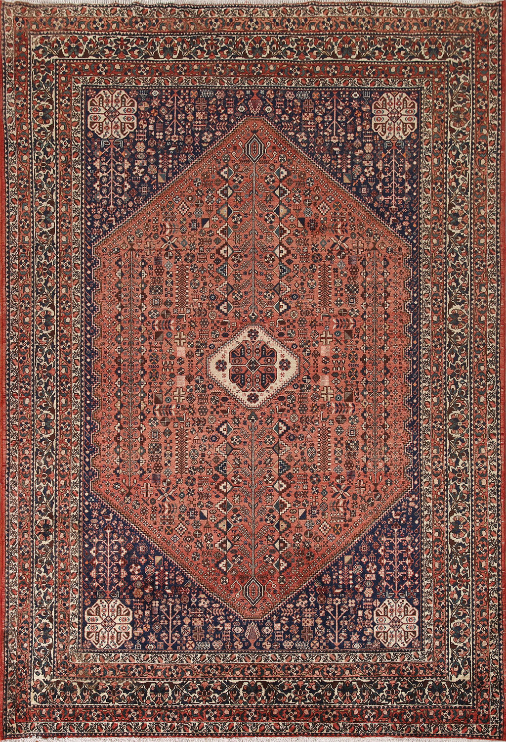 Vegetable Dye Abadeh Persian Area Rug 7x10