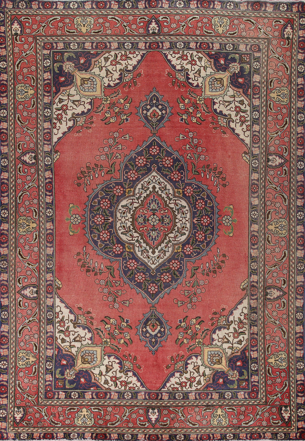 Handmade Pink Tabriz Persian Area Rug 8x11
