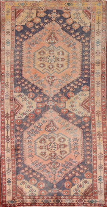 Navy Blue Ardebil Persian Runner Rug 4x9