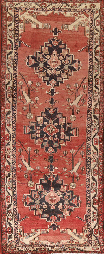 Vintage Wool Ardebil Persian Runner Rug 4x11