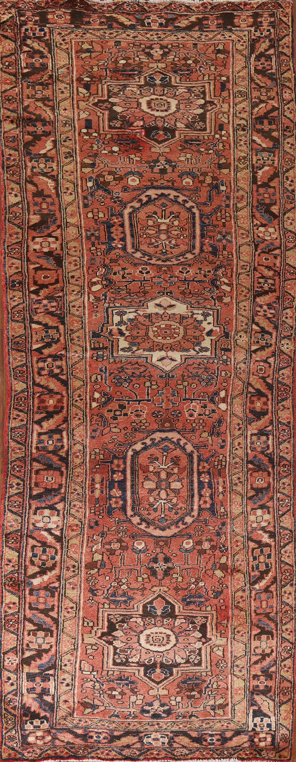 Geometric Heriz Persian Runner Rug 4x11