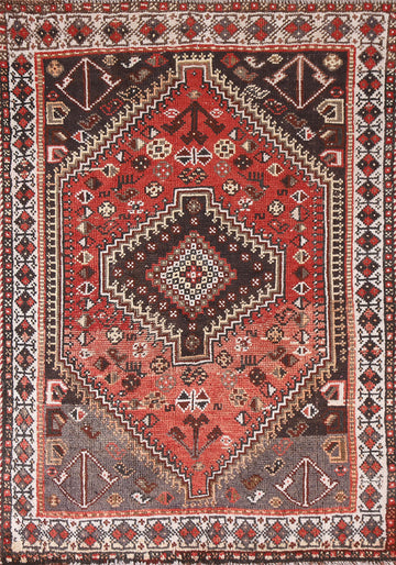 Geometric Wool Qashqai Persian Rug 3x5