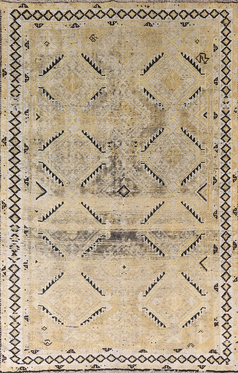 Antique Distressed Gabbeh Persian Rug 5x8