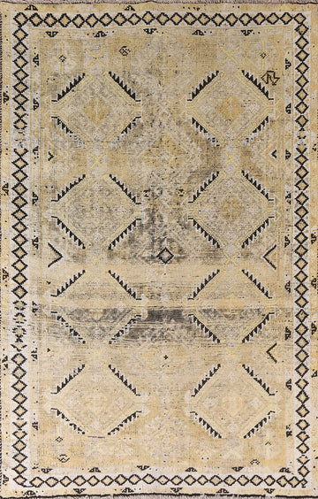Antique Distressed Gabbeh Persian Rug 5x8
