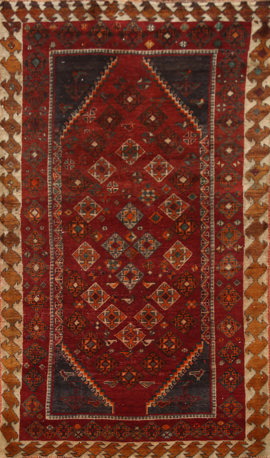 Red Vintage Shiraz Persian Area Rug 5x8