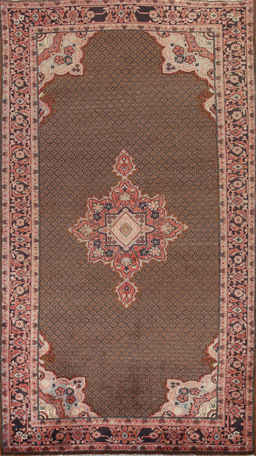 Brown Geometric Koliaei Persian Area Rug 5x10