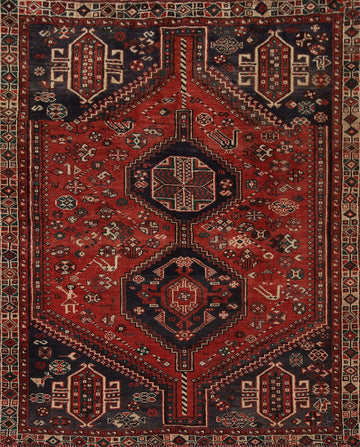 Tribal Geometric Shiraz Persian Rug 5x6