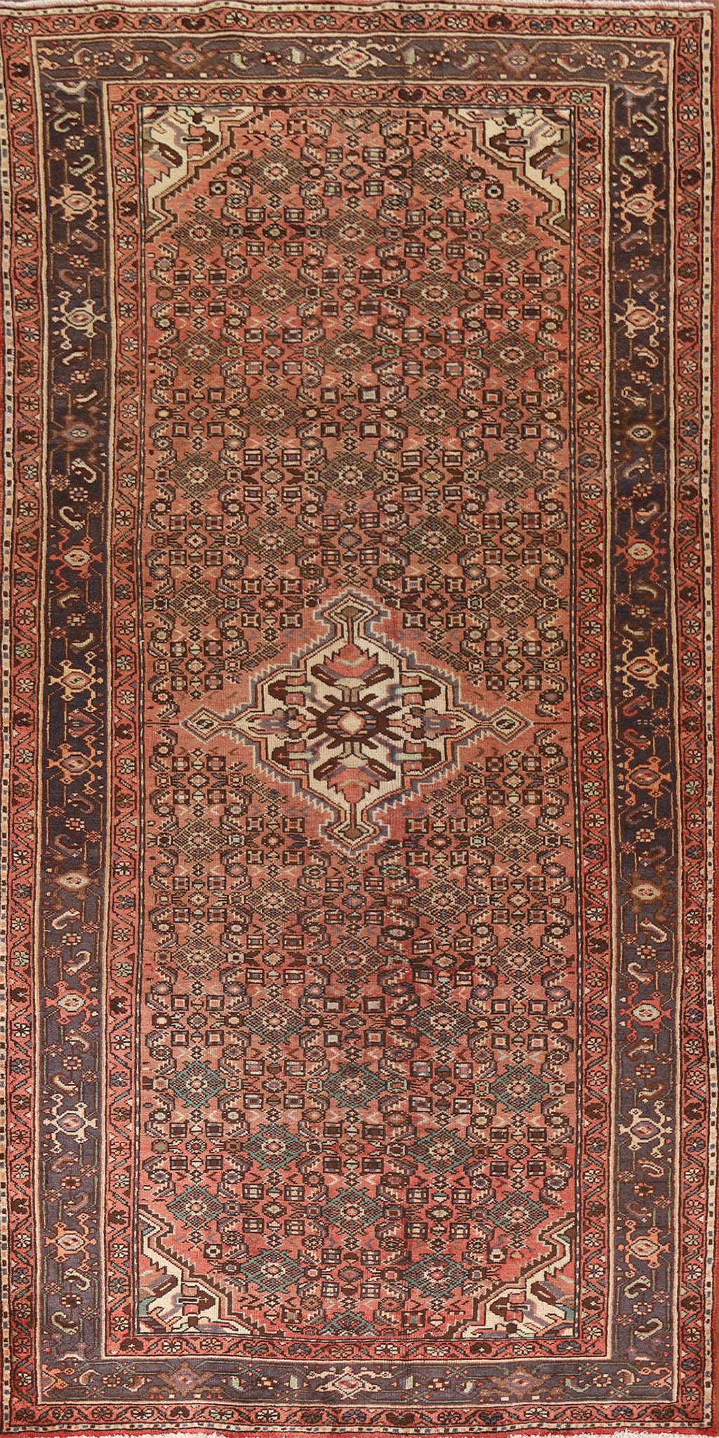 Geometric Hamedan Persian Area Rug 5x11