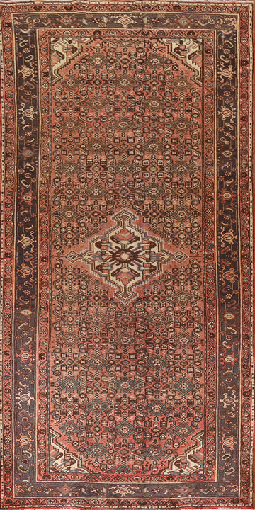 Geometric Hamedan Persian Area Rug 5x11