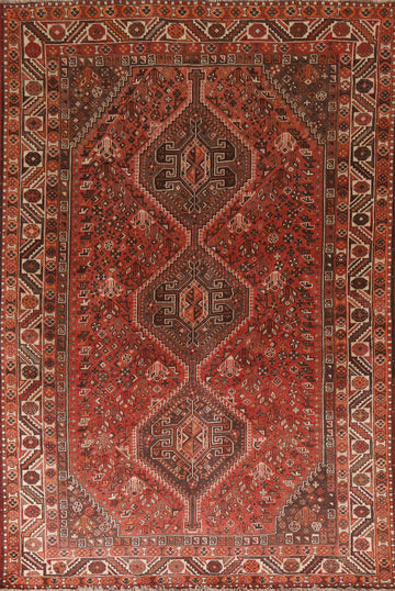Vintage Wool Qashqai Persian Area Rug 5x9