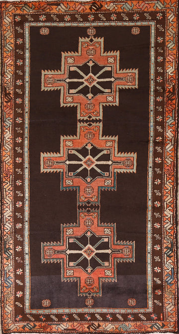 Geometric Ardebil Persian Runner Rug 4x9