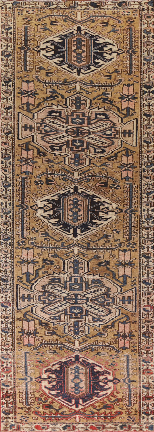 Vintage Wool Heriz Persian Runner Rug 3x11