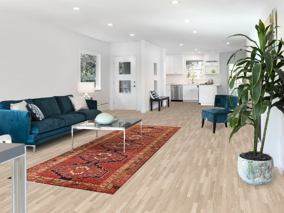 Geometric Heriz Persian Runner Rug 4x11