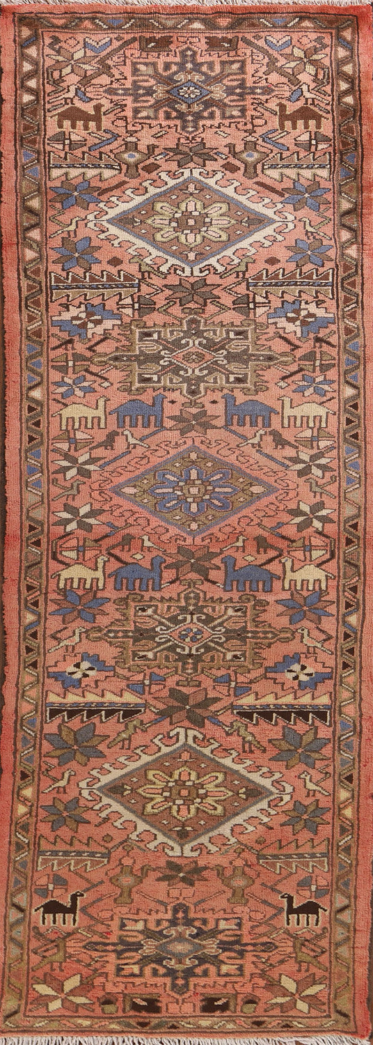 Tribal Geometric Gharajeh Persian Runner Rug 2x9