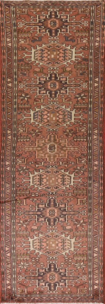 Geometric Tribal Gharajeh Persian Runner Rug 2x9