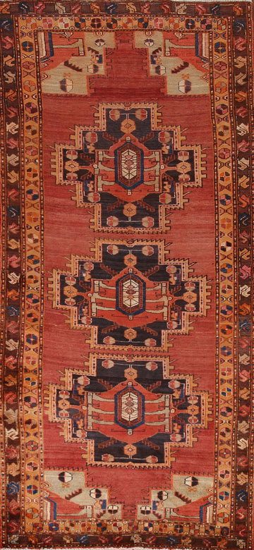 Geometric Hamedan Persian Runner Rug 4x10