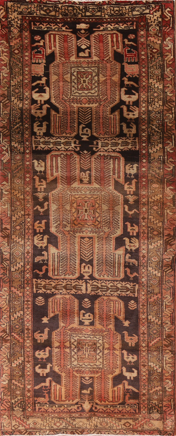 Animal Pictorial Meshkin Persian Runner Rug 4x11