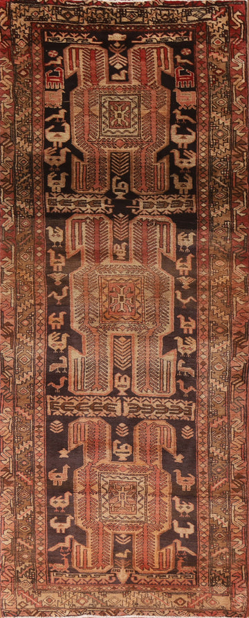 Animal Pictorial Meshkin Persian Runner Rug 4x11