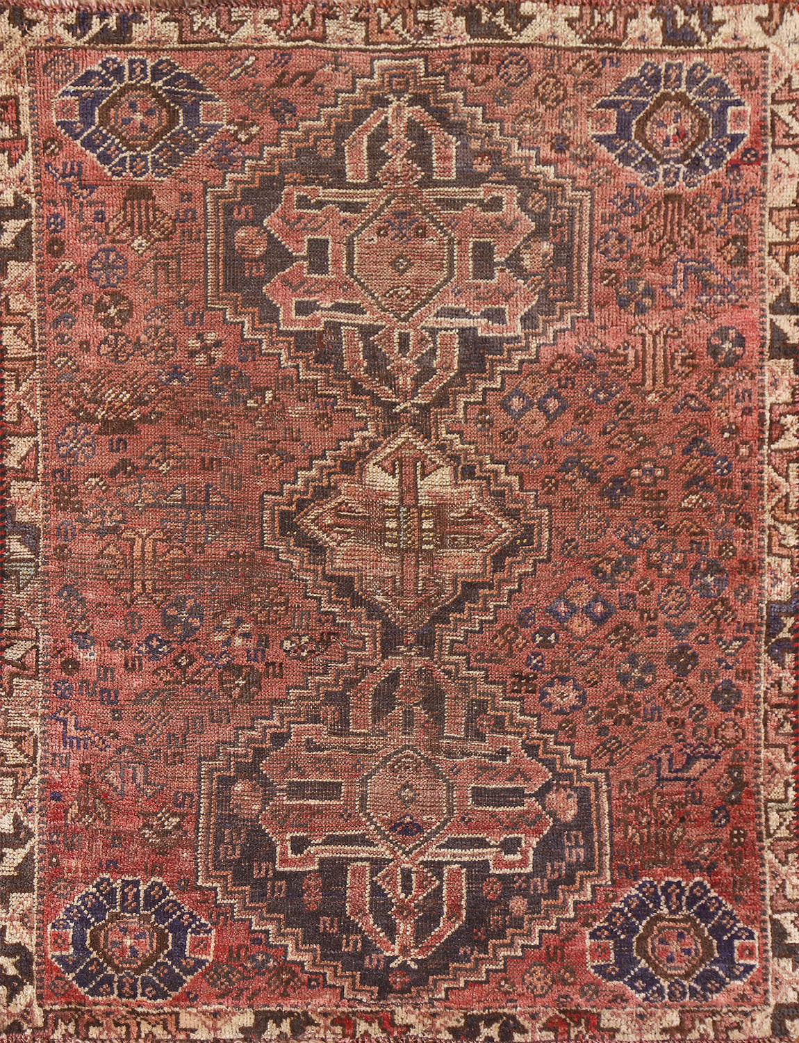 Vegetable Dye Antique Qashqai Persian Rug 3x4