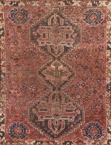 Vegetable Dye Antique Qashqai Persian Rug 3x4