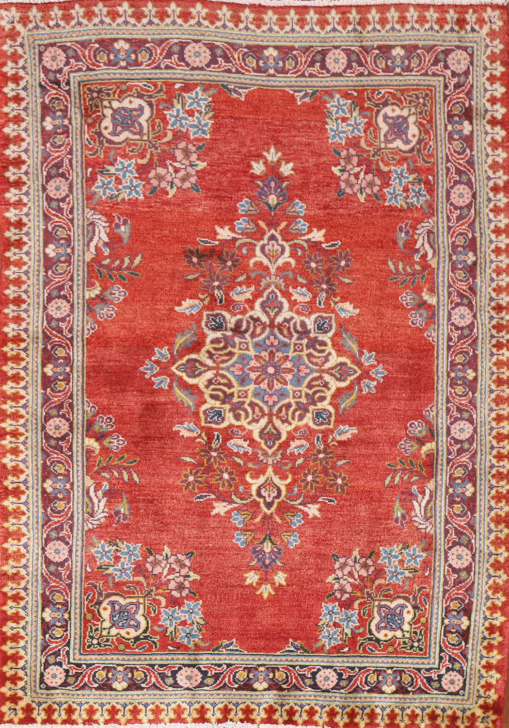 Vintage Red Sarouk Persian Rug 3x5