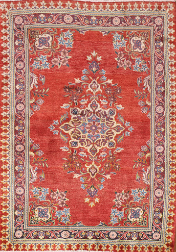 Vintage Red Sarouk Persian Rug 3x5
